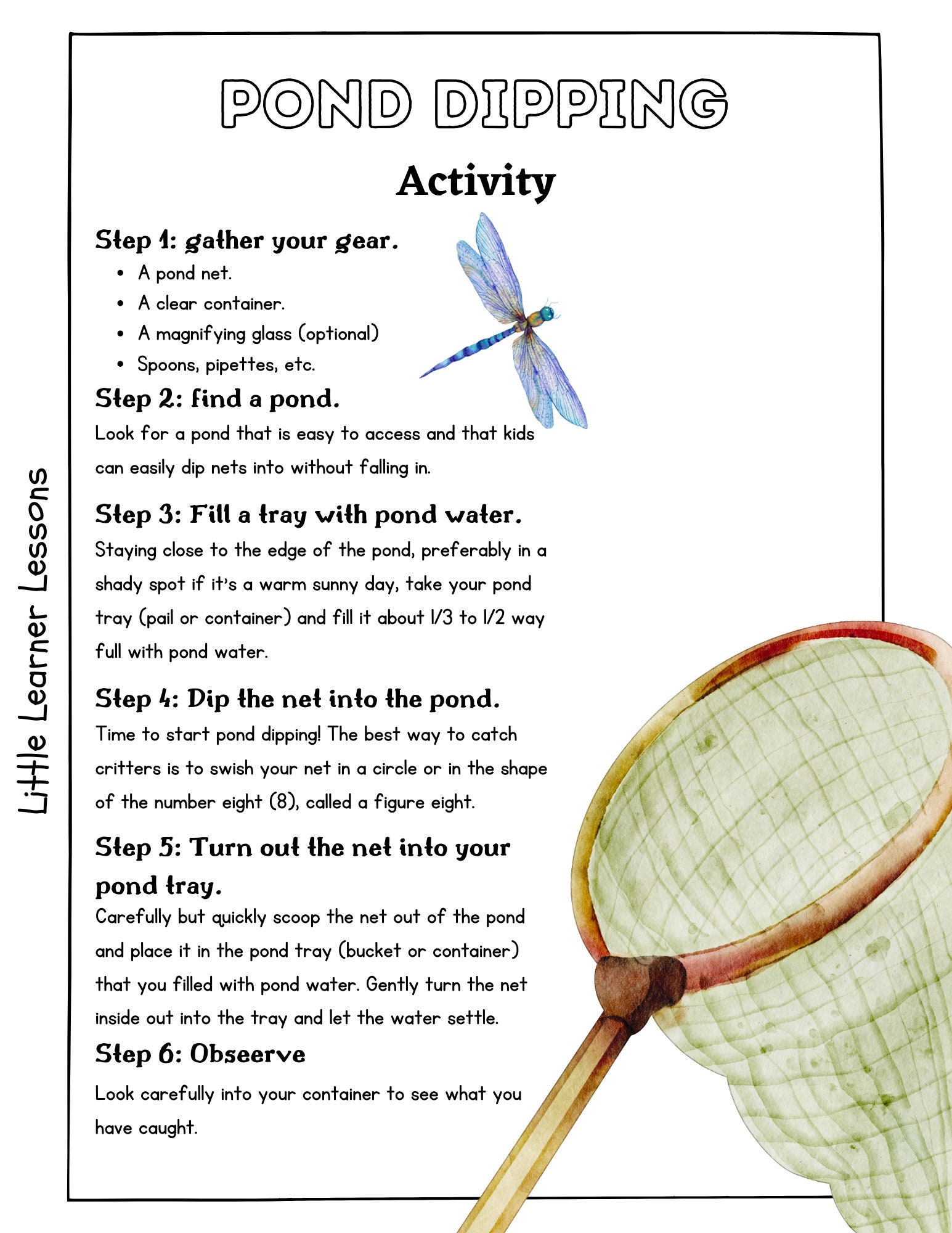 Printable Pond Life Worksheets Etsy