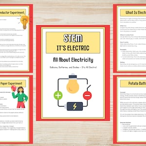Electricity STEM Activities for Kids | Hands-On Science Experiments | Static Balloon, Potato Battery, Human Conductor | Homeschool PDF