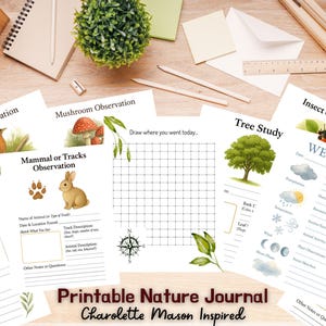 Nature Journal for Kids | Charlotte Mason Inspired Printable | Outdoor Observation & Adventure Pages | Homeschool Nature Study PDF