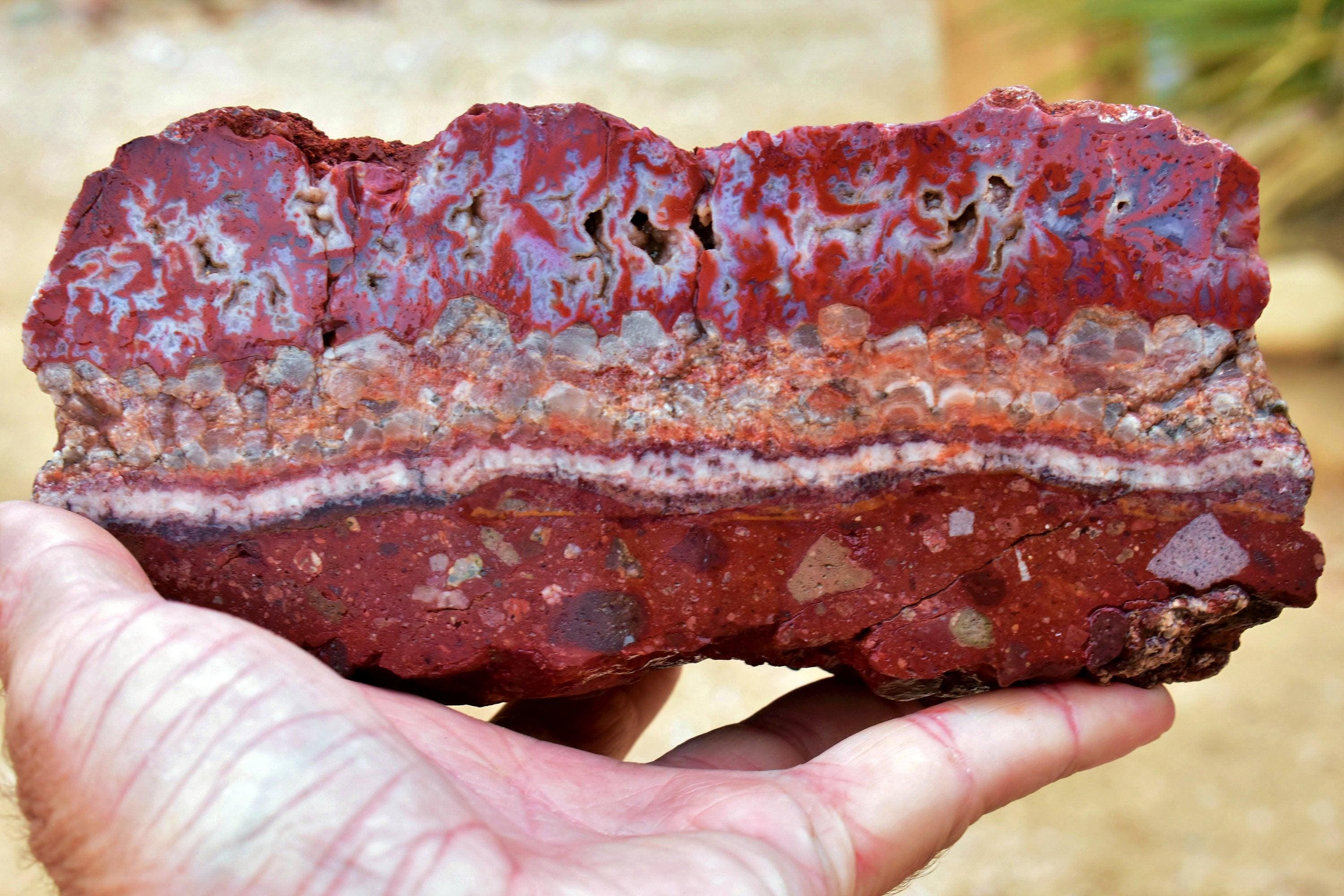Lavic JASPER Tumbling Rough * Excellent Tumbling or Cutting Rough * Choice of 4 Sizes * Natural Red Color w/ Nice Patterns * from California
