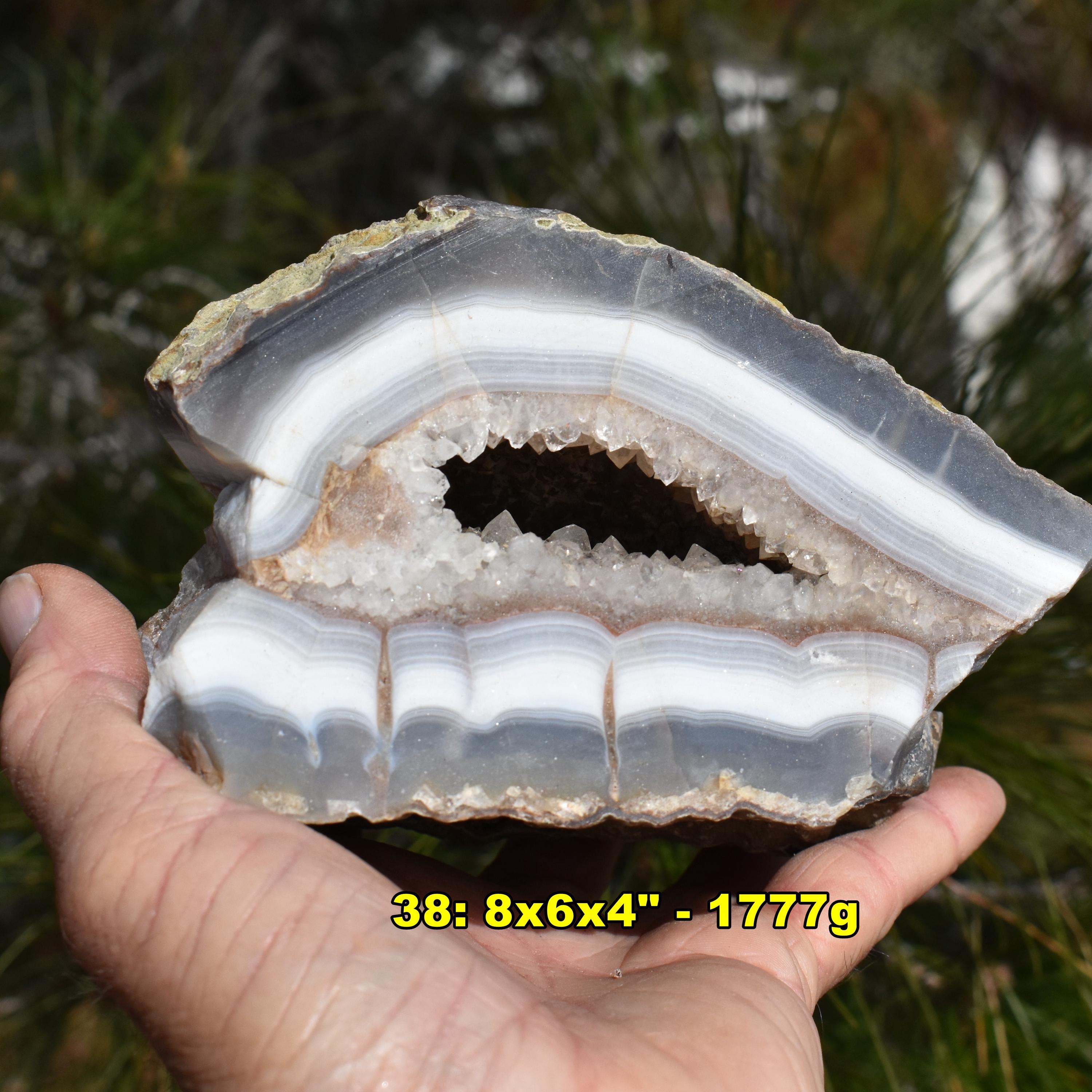 Brazil GEODES: Choice of 5 * Cut Polished Agate Quartz Crystal Nodules ...