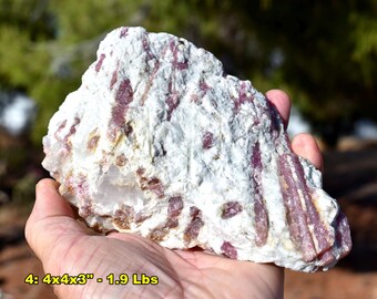 Large TOURMALINE Mineral Specimens: Choice of 10 Pink Rubellite & Green Verdelite Crystals in Matrix, Brazil