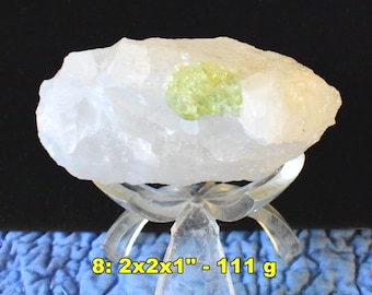 GREEN TOURMALINE (Verdelite) Crystals in Quartz Matrix: Choice of 7 * Natural Elbaite Pegmatite Mineral Specimens from Brazil