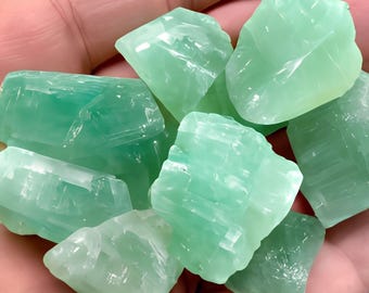 Green CALCITE Mexico: 2 pcs up to 12 Lb Lots * Lustrous Natural Color Raw Mineral Rough * Bulk Wholesale Lots