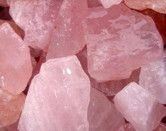 ROSE QUARTZ Rough * January Birthstone * Choice of 7 Sizes * Bulk Lots of Wholesale Pink Quartz Crystal Tumbling Wire Wrap