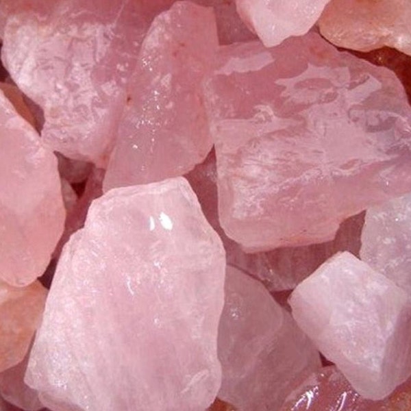 ROSE QUARTZ Rough * January Birthstone * Choice of 7 Sizes * Bulk Lots of Wholesale Pink Quartz Crystal Tumbling Wire Wrap