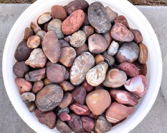 BULK AGATE Rough: Sm 1-2" Med 2" Lg 3" Sizes * Top Tumbling Rough * River Worn Natural Geode Nodules from Brazil