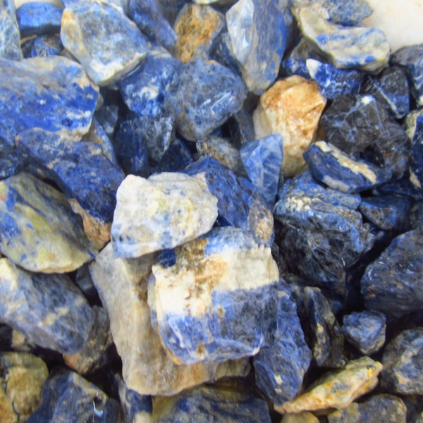 Fluorescent SODALITE ROUGH Yooperlite * Natural Blue White Raw Crystal Mineral Specimens * Wire Wrap Jewelry Making Brazil