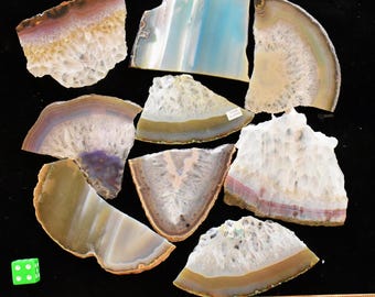 Mini POLISHED SLABS: Agate Jasper Quartz from Brazil, Lapidary Cabochon Rough, Jewelry, Mosaics, Wind Chimes & Stained Glass