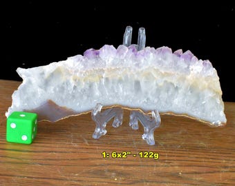 AMETHYST GEODE Slabs: Brazil * FREE Stand * Lapidary Jewelry Display, Coasters * Choice of 7