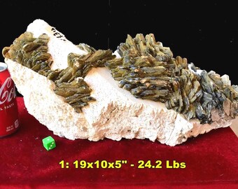 HUGE CHROME MICA Rosette Mineral Specimens * Choice of 10 Rare Museum Quality Extra Large Pegmatite Clusters on Feldspar Matrix * Brazil