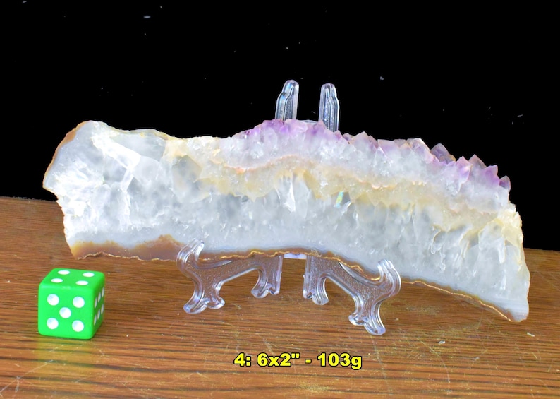 AMETHYST GEODE Slabs: Brazil * FREE Stand * Lapidary Jewelry Display ...