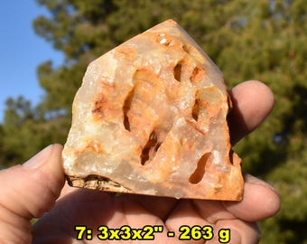 ONYX Mineral Specimens w/ Cut Base * 3-5" Tall * December Birthstone: Choice of 4 * Brazil