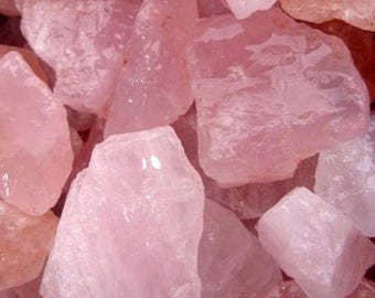 Rough ROSE QUARTZ * January Birthstone * Choice of 7 Sizes * Bulk Lots of Wholesale Pink Quartz Crystal Tumbling Wire Wrap