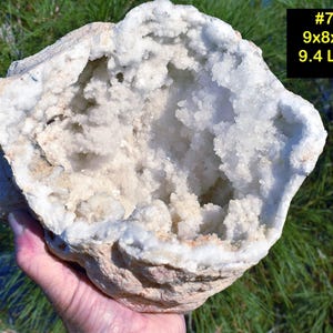 Large QUARTZ GEODES * Choice of 10 * 5-10&quot; Hollow Quartz Crystal Center Geodes Morocco