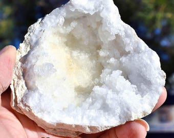CRYSTAL LINED GEODES from Morocco: 4–5" Size * Choice of 10 * Quartz Calcite Crystal Interior * Collectible Mineral Specimens