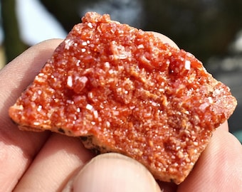 Red VANADINITE Mineral Specimens: 2-3" Crystal Clusters from Mibladen Mine, Morocco, Natural Vanadium Ore