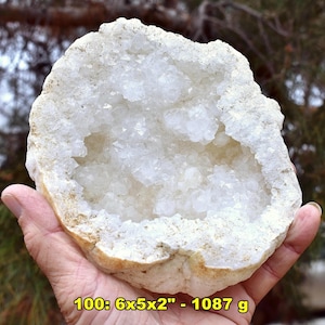 Large QUARTZ GEODES * Choice of 10 * 5-10&quot; Hollow Quartz Crystal Center Geodes Morocco
