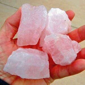 Raw ROSE QUARTZ Crystal Rough January Birthstone Jewelry Craft Wire-Wrap Natural Pink Quartz Cutting Tumbling Wholesale image 4