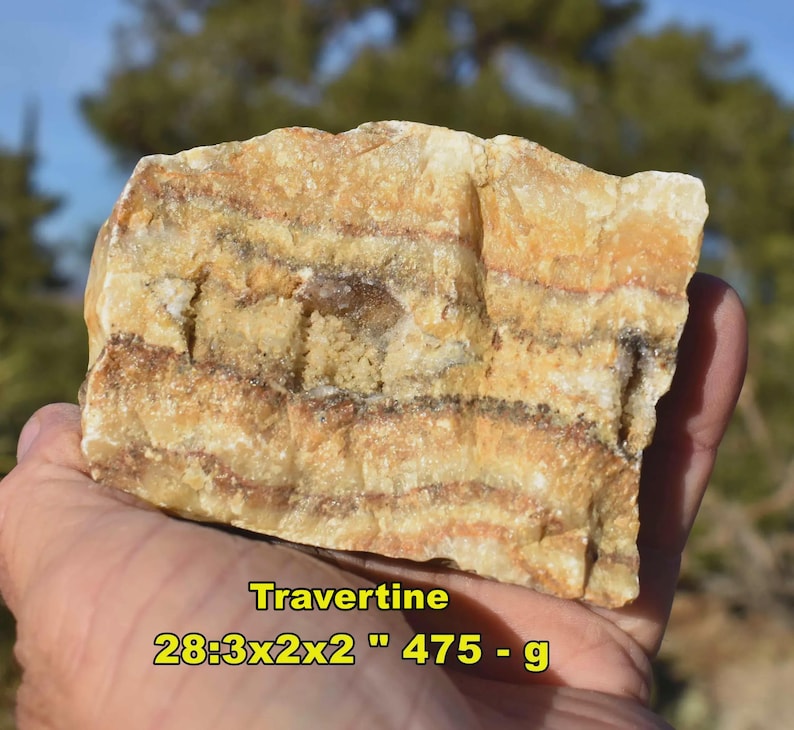 20 FAVE Mineral Specimens: incl Pyrolusite Tigereye Turritella Prehnite Amethyst Chalcedony Travertine Jasper 28: Travertine