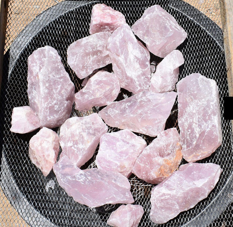 Bulk Rose Quartz Crystal Rough * 7 Dif Sizes -> Mini 1/2" to Mega 7" * Wholesale Pricing * Jewelry Making Wire Wrap Crafts
