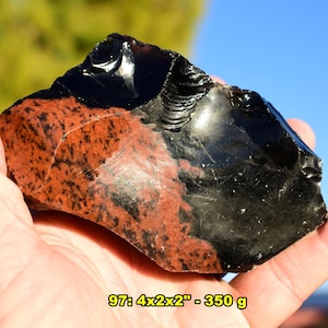 MAHOGANY OBSIDIAN * Cabinet Size * Choice of 10 * Natural Red & Black Igneous Volcanic Glass * California