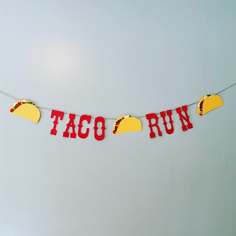 Taco bar banner, taco banner, taco decor, fiesta banner, fiesta party, taco party, cactus party, cactus banner, cactus garland cinco de mayo image 4