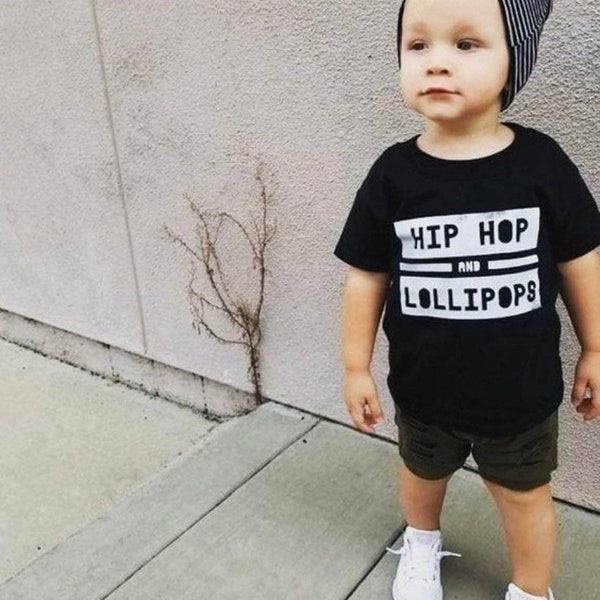 Hip Hop and Lollipop Tee Shirt, Graphic Tee, Instagram tee, toddler tee shirt, hip hop tee shirt, hip hop party shirt, kid shirt