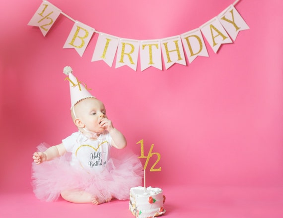 Half Birthday Banner 1 2 Birthday Banner Half Birthday Etsy Ireland