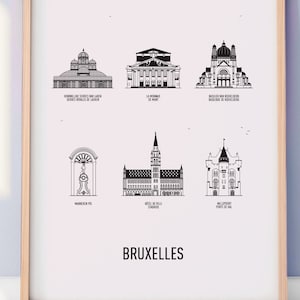 Poster Brussels A3 screenprint - black -  11.4 x 16.5 in - A3 - Clouds