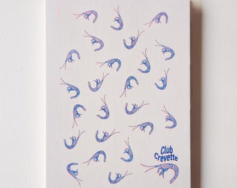 Club Crevette 02 postcards - riso + envelope