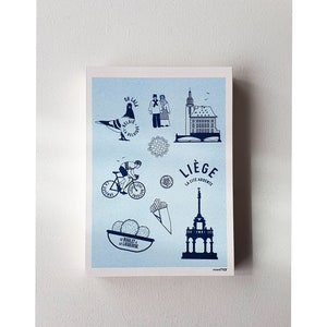 4 Cartes Postales de liège - Kaartjes van Luik - Oh Lala La Belgique - risoprint - 4 postkaartjes - België