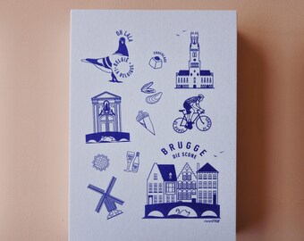 Postcard Oh lala bruges riso + envelope