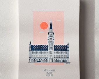 Postcards City Hall Brussels - risoprint