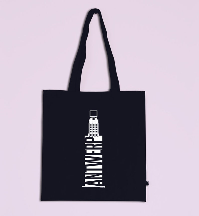 200 g Cotton Illustration Screenprint Handmade Tote Bag Boerentoren Antwerp