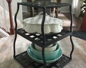 Indoor Outdoor Metal Tower STACKING Garden Front Door Porch Decor PUMPKIN Display Rustic Farmhouse Painted Metal Stand w Adjustable Shelves