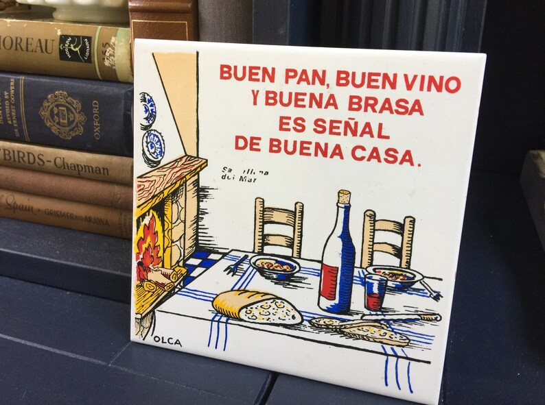 Tile Wall Art Vintage Spanish Kitchen Patio Porch Decor Bread Etsy