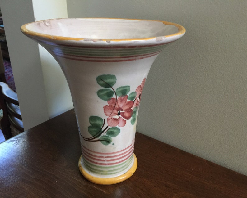 1930s Large Italian Ceramic Vase Hand Painted Studio Pottery Etsy