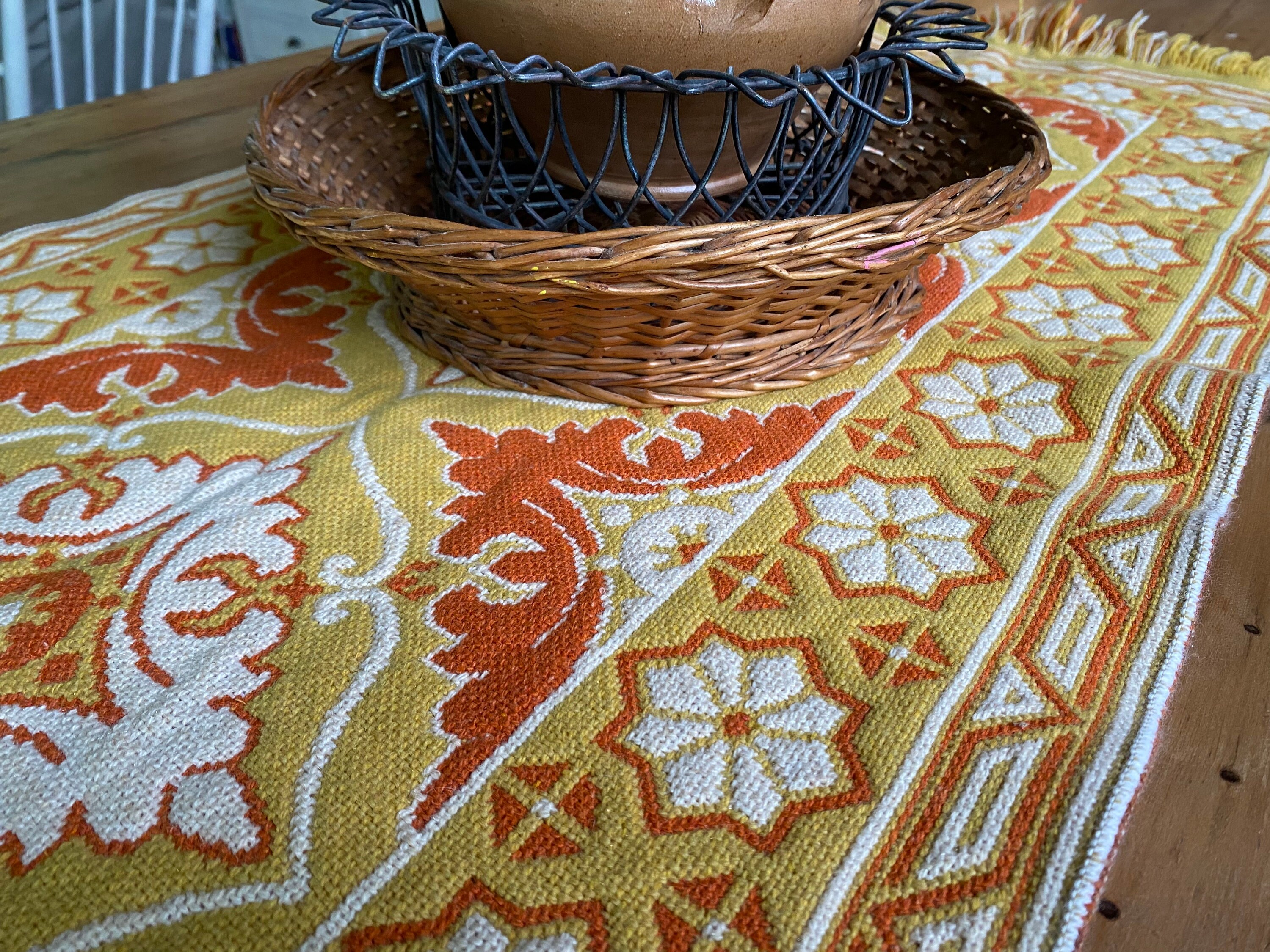 Set 3 LOOM Woven Placemats Vintage Yarn Dyed Cotton HARVEST Etsy