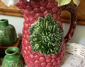 Lg Portugiese ""Trauben"" Keramikkrug Vintage SANGRIA Servierkrug Rustikale Bauernhaus WEINprobe Party Toskanische Villa ERNTE Barware Vase Geschenk."