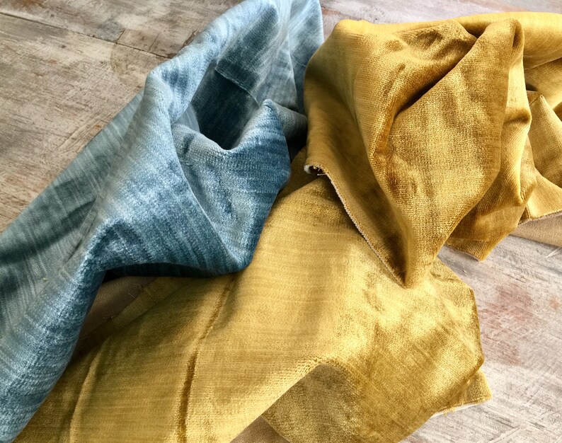 Mustard Yellow Velvet Upholstery Fabric - Upholstery