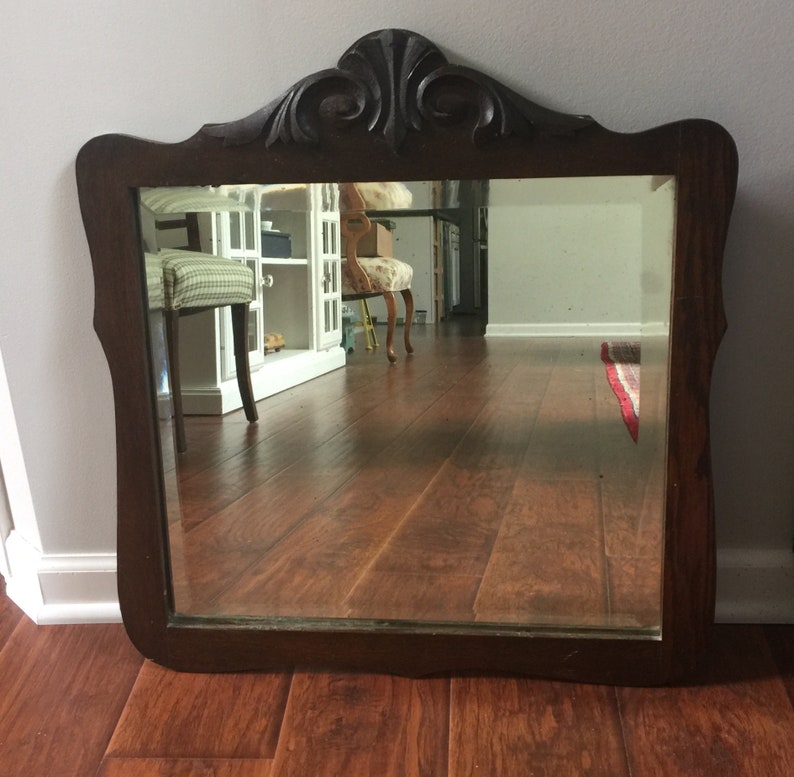 1907 Chicago Arts Crafts Period Mahogany Wall Mirror Antique Etsy