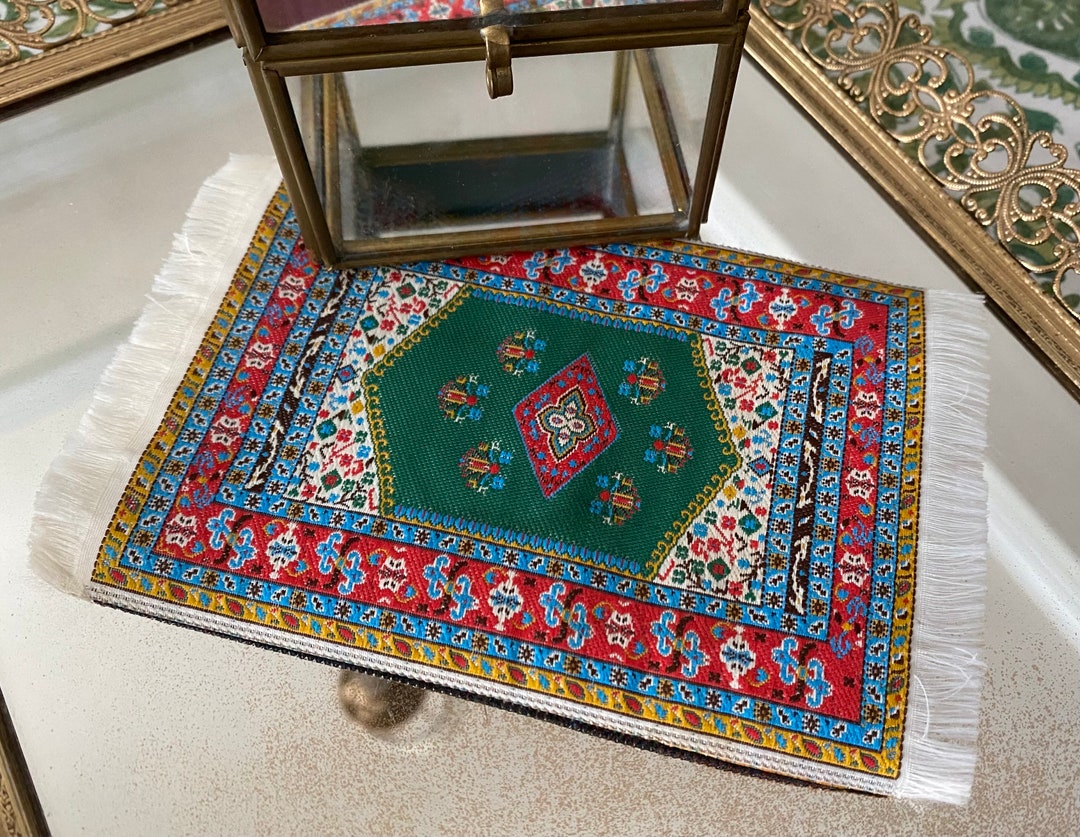 Found & Made TURKISH Silk Woven Wall Tapestry Textile Art Vintage mini