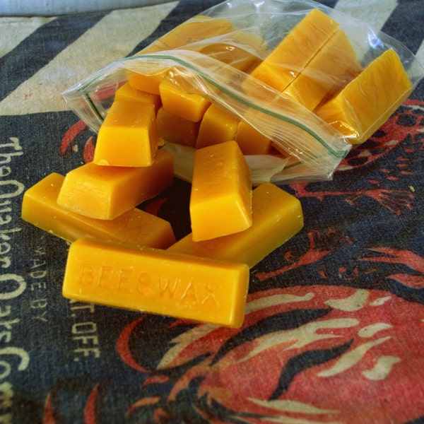 BEAUTIFUL NATURAL BEESWAX!! 9.50/# 100% Raw Beeswax; (16) 1 oz. Bricks of Beeswax (just over 1 lb.)