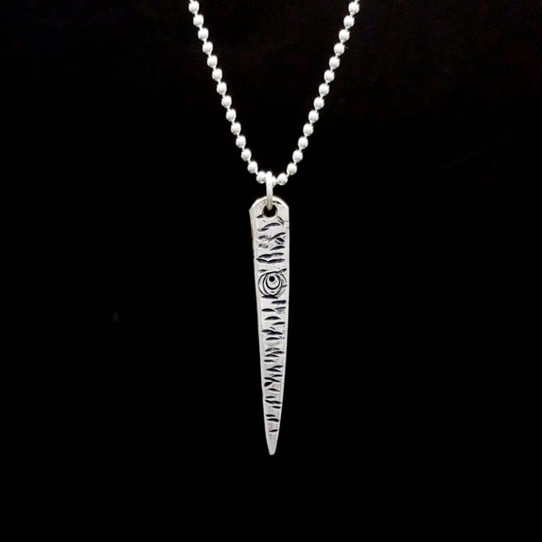 Fork Tine Necklace, Silverware Jewelry, Birch Tree Pendant, Silver Necklace, Tree Pendant, Quality 18 inch Sterling Bead Chain