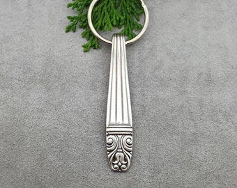 Silver Spoon Keychain, Silverware Keychain, Silverware Vintage Keychain, Flatware Keychain, Silverware Key Ring, Spoon Handle Keychain