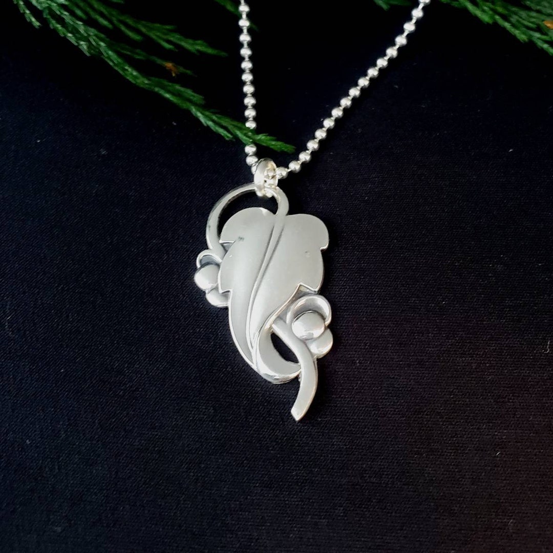 Sterling Silver Necklace Leaf Pendant Sterling Silver Leaf Necklace