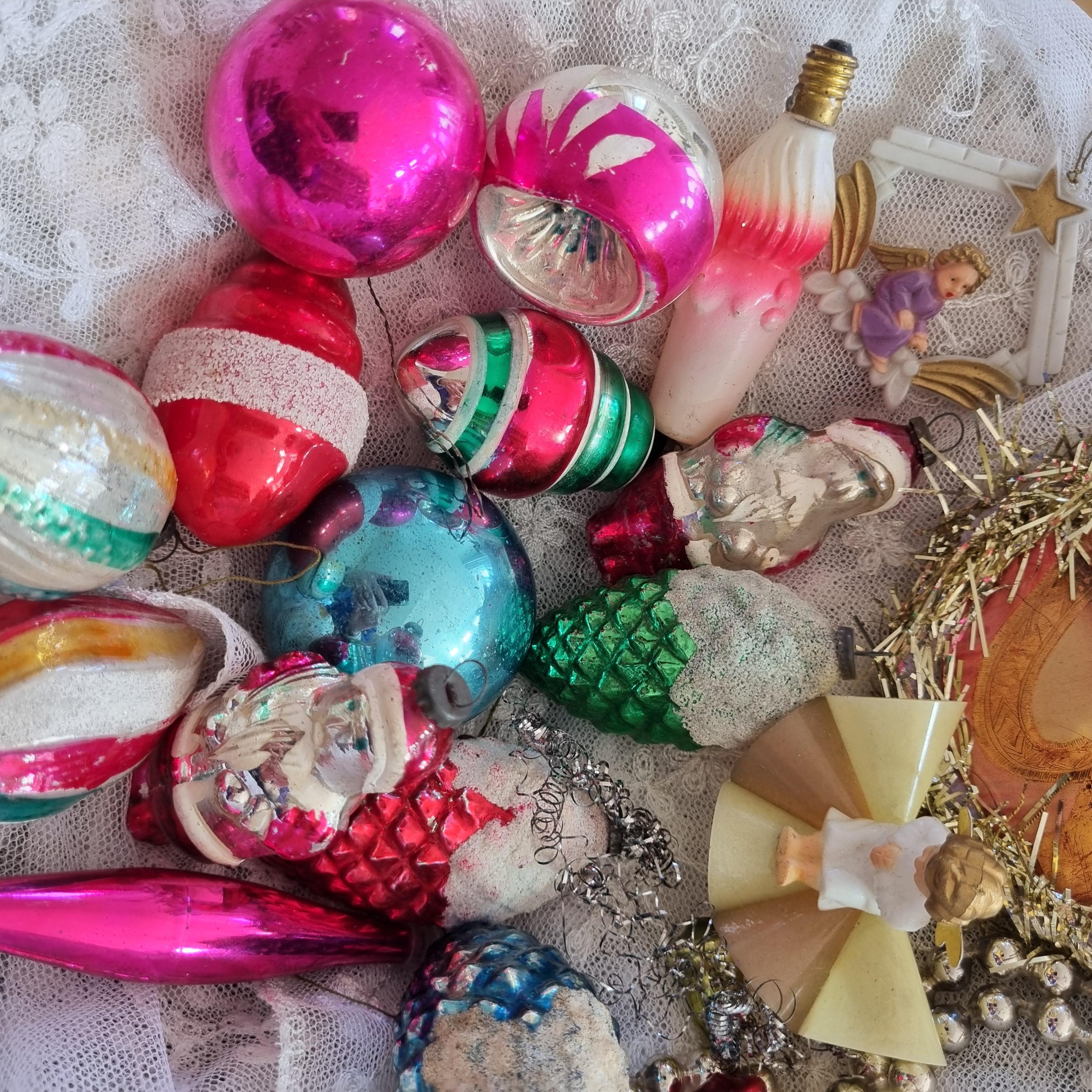 ヴィンテージのクリスマスドイツガラスオーナメントデコレーション