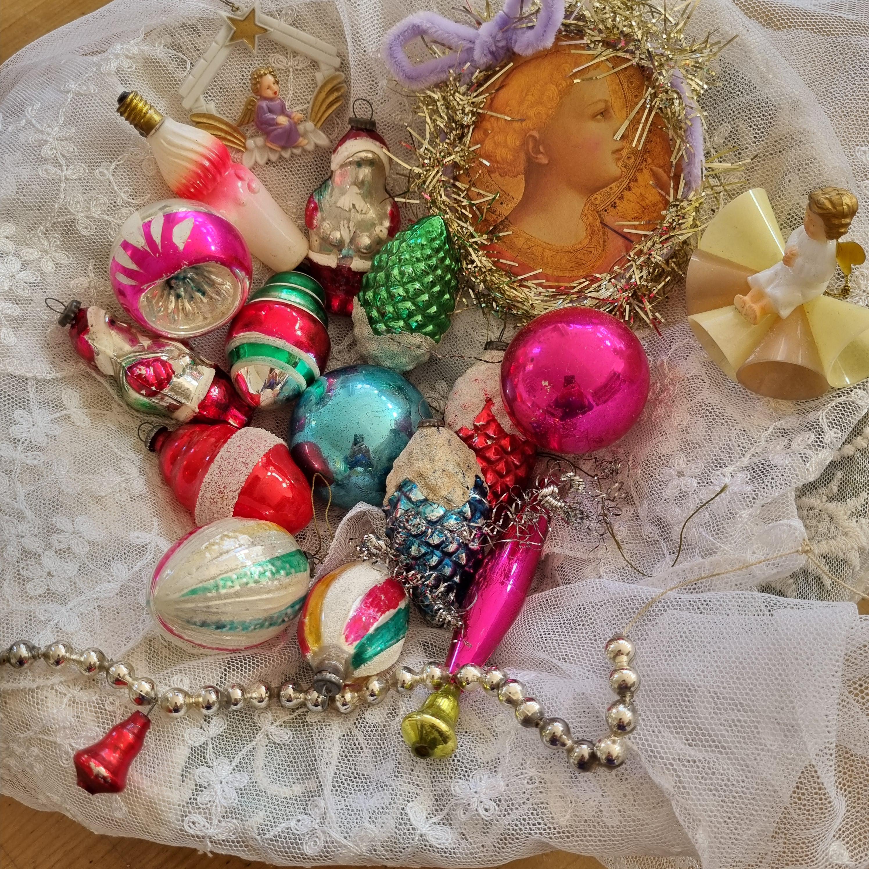 ヴィンテージのクリスマスドイツガラスオーナメントデコレーション