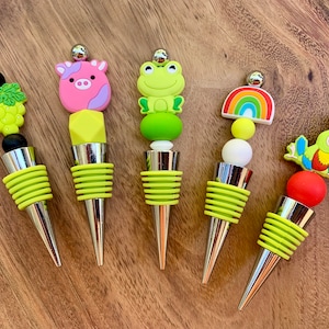 Handcrafted Beaded Wine Stopper: Animal Party Favor